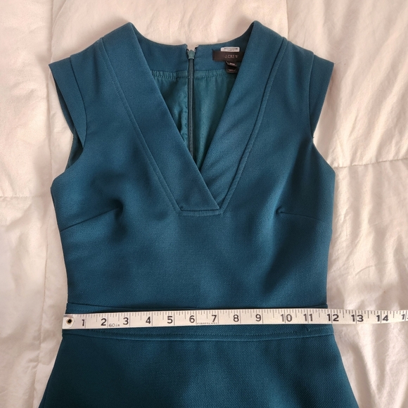 J. Crew Dress Teal Green Size 000 Sheath Dress Dark Teal Green - Picture 7 of 8